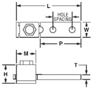 L HOLE SPACING W P M H T