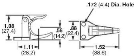 1.08 (27.4) .56 (14.2) .172 (4.4) Dia. Hole .88 (22.4) 1.11 (28.2) 1.52 (38.6)