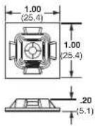 Panduit STS2 - 4-Way Adhesive Backed Cable Tie Mounts - 5