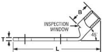 INSPECTION WINDOW T L B 45°