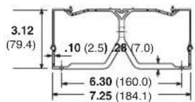 3.12 (79.4) .10 (2.5) 28 (7.0) 6.30 (160.0) 7.25 (184.1)