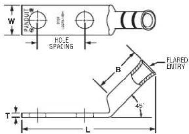 W PANDUT 37N LAW-400 HOLE SPACING B FLARED ENTRY T L 45°