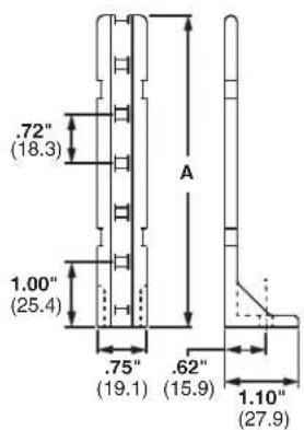 .72" (18.3) A 1.00" (25.4) .75" (19.1) .62" (15.9) 1.10" (27.9)