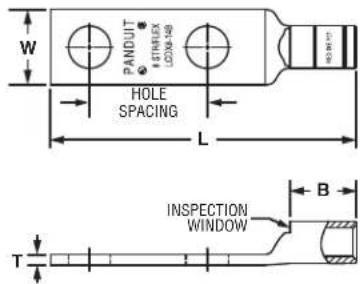 PANDOUT FUTRUMA L02W-46 HOLE SPACING L INSPECTION WINDOW T B W