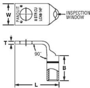 INSPECTION WINDOW PANDUIT 8 STR CU LCA8-14F T 90° B L