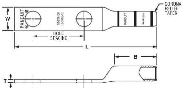 PANDUIT 10 STR CU LOCK-12 HOLE SPACING L B T W PANDUIT CORONA RELIEF TAPER