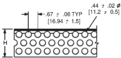 .67 ± .06 TYP [16.94 ± 1.5] H .44 ± .02 Ø [11.2 ± 0.5]