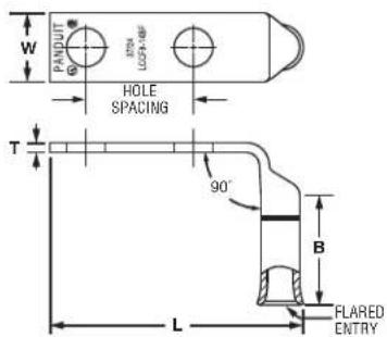 PANDUIT ITEMS LOGFA-06F HOLE SPACING T 90° B L FLARED ENTRY