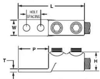 L HOLE SPACING W P T H