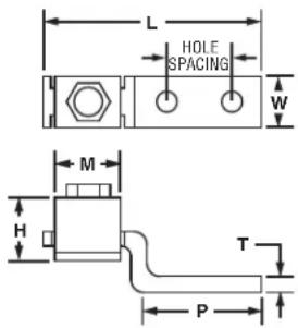 L HOLE SPACING W M H T P
