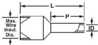 Max. Wire Insul. Dia. L P ID