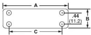 A .44 (11.2) B C