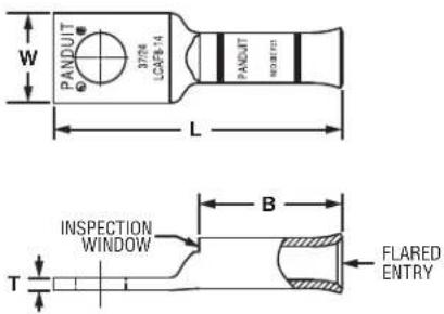 PANDUIT 37/24 LCAF-14 PANDUIT W L INSPECTION WINDOW T B FLARED ENTRY