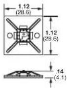 Panduit STS2 - 4-Way Adhesive Backed Cable Tie Mounts - 6