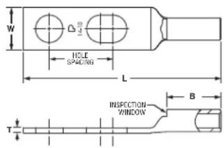 W HOLE SPACING L INSPECTION WINDOW B T