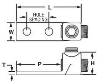 L HOLE SPACING W T P H