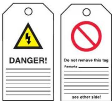 DANGER! Do not remove this tag Remarks ____ see other side!
