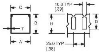 C B T A 10.0 TYP [.39] H D 25.0 TYP [.98]