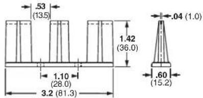 .53 (13.5) 1.42 (36.0) .04 (1.0) 1.10 (28.0) 3.2 (81.3) .60 (15.2)