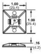 Panduit STS2 - 4-Way Adhesive Backed Cable Tie Mounts - 4