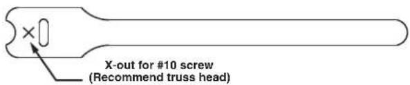 X-out for #10 screw (Recommend truss head)