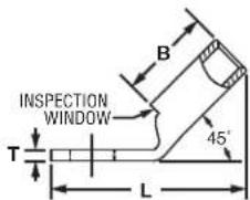 INSPECTION WINDOW T L B 45°