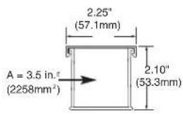 2.25" (57.1mm) A = 3.5 in.² (2258mm²) 2.10" (53.3mm)
