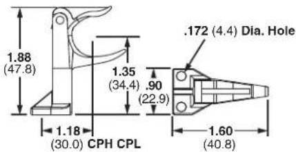 1.88 (47.8) 1.35 (34.4) .90 (22.9) .172 (4.4) Dia. Hole 1.18 (30.0) CPH CPL 1.60 (40.8)