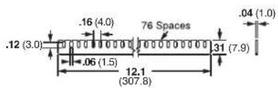 .12 (3.0) .16 (4.0) 76 Spaces .04 (1.0) .06 (1.5) 31 (7.9) 12.1 (307.8)
