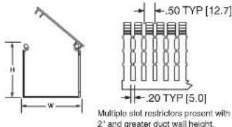 .50 TYP [12.7] .20 TYP [5.0] Multiple slot restrictors present with 2' and greater duct wall height.