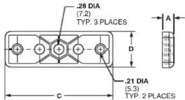 .28 DIA (7.2) TYP. 3 PLACES .21 DIA (5.3) TYP. 2 PLACES