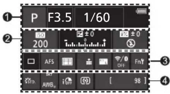 PANASONIC Lumix DC-GX9H - ■ Informace o záznamu na monitoru - 1
