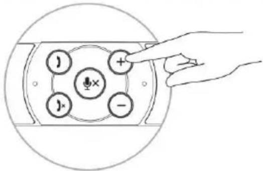 Diagram showing a hand pointing to a device with labeled buttons and a microphone icon, likely illustrating a basic electrical or audio system concept.