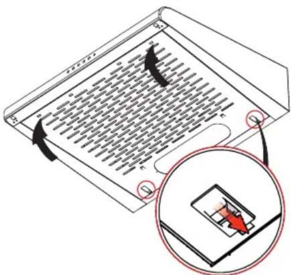 Diagram showing a device with arrows indicating directional flow and a magnified inset highlighting a component with red arrow.