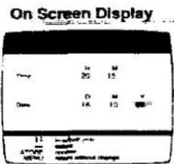 On-screen display: T1, 25, M, 15, D, 0, M, 10, V, 11, m, m, m, m, m, m, m, m, m, m.