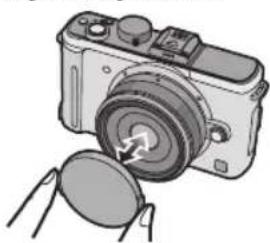 PANASONIC Lumix H-H020 - ■ Nasazení a sejmutí krytů objektivu. - 1