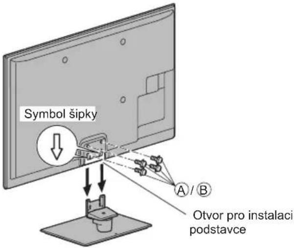 Symbol šipky A / B Otvor pro instalaci podstavce