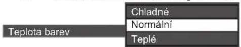 Teplota barev Chladné Normální Teplé