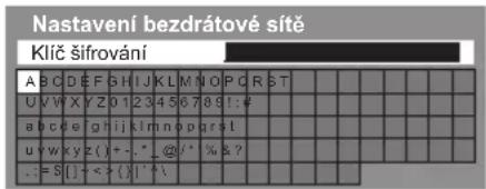 Nastavení bezdrátové sítě Klíč šifrování