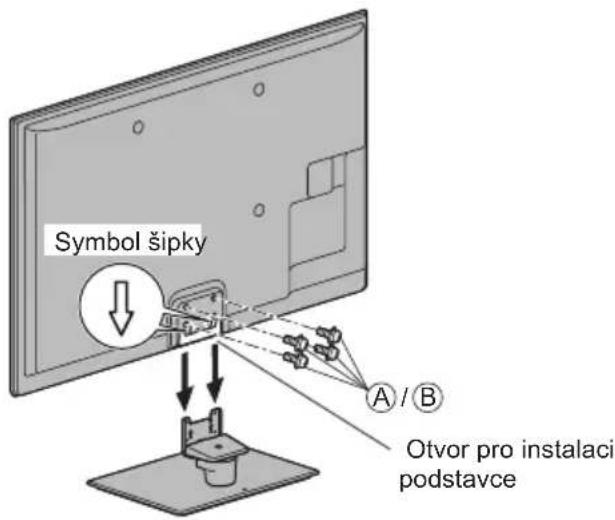 Symbol šipky A / B Otvor pro instalaci podstavce