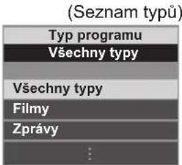 (Seznam typů) Typ programu Všechny typy Všechny typy Filmy Zprávy ...