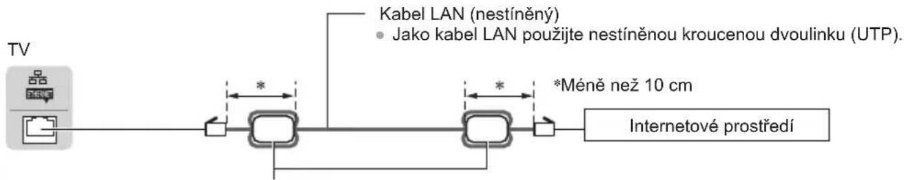 TV Kabel LAN (nestíněný) • Jako kabel LAN použijte nestíněnou kroucenou dvoulinku (UTP). *Méně než 10 cm Internetové prostředí