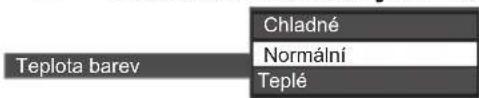 Teplota barev Chladné Normální Teplé