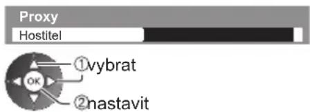 Proxy Hostitel ①vybrat OK ②nastavit