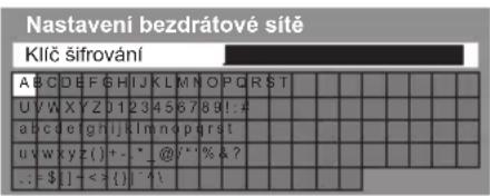 Nastavení bezdrátové sítě Klič šifrování