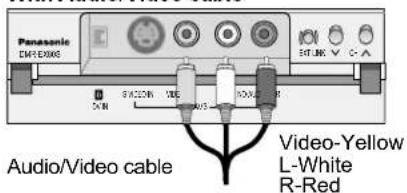 Panasonic. EMA EXOIS. S/A/DCOM V. Audio/Video cable. Video-Yellow. L-White. R-Red.