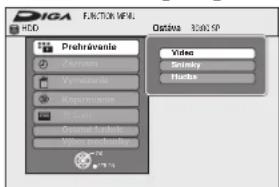 DIGA FUNCTION MENU HOLD Prehäljenie Zürzern Vorrebnis Koprenjenie Wuiz Gesamt Arabek Wien wachanba Video Services Hours 3:00 SP