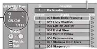 MR300W3 Menu CD G 1/11 CELOKOM 1/11 Vol2e Vredch. Mall C: My favourite Section 1 001 Both Ends Freezing 2 002 Lady Starfish 3 003 Life on Jupiter 4 004 Metal Glue 5 005 Paint in Yellow 6 006 Pyramidema 7 007 Shrimpau from Mars 8 008 Starpson