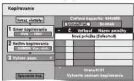 Kopirovanie Výtor věřího 1 Smer kopirovanie Dvy. věřího 2 Režim kopirovanie Dvy. věřího 3 Vyber zom Spontané kop. Cefekt kapitka: 451000 Č. Věříhoľ, číslova Název položky Kova položka (Celkomá) Ustava PRT Vyterne zostem kopirovanie