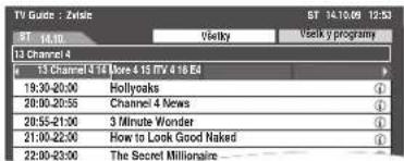 TV Guide - Zipline ST 14:10:00 12:53 Vitalky Visit y programme 13 Channel 4 13 Channel 4 14 More 4.15 ITV 6 18 E4 19:30-20:00 Hollyoaks 28:00-20:55 Channel 4 News 28:55-21:00 3 Minute Wonder 21:00-22:00 How to Look Good Naked 22:00-23:00 The Secret Millionaire
